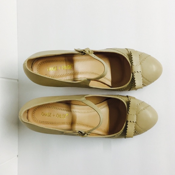 Size 10 Tan Retro Pinup Mary Jane Heels Classics - Picture 3 of 7